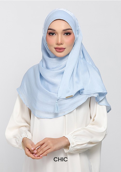 Pastel Blue Crinkled Satin