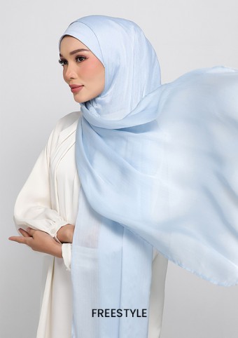 Free Style Pastel Blue Crinkled Satin